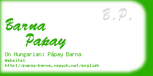 barna papay business card