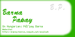 barna papay business card